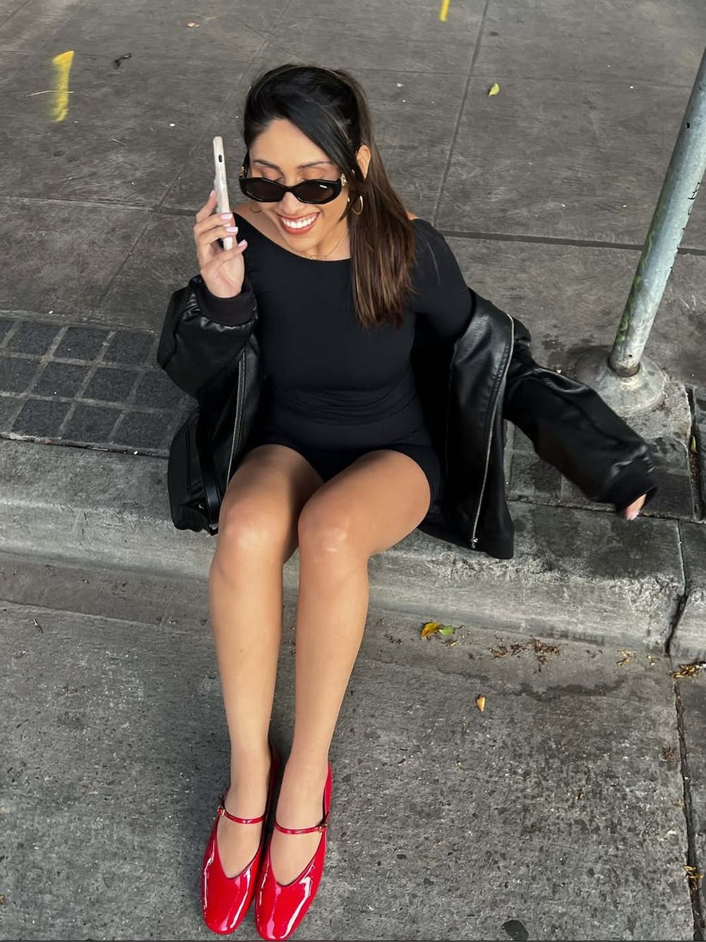 ZARA RED BALLET FLATS